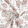 Tecido de algodão Percal Flores em corações – branco/rosa,  thumbnail number 3