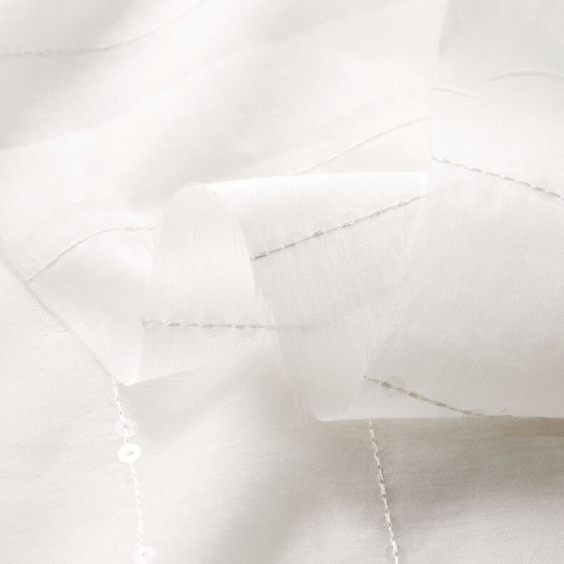 Voile Mistura de seda e algodão Lantejoulas – branco,  image number 3
