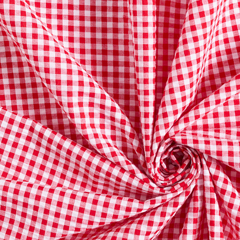 Anarruga Mistura de algodão Xadrez Vichy – vermelho,  image number 3