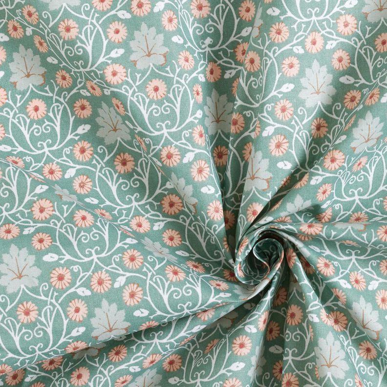 Algodão revestido Gavinhas de folhas delicadas – eucalipto/rosé,  image number 4