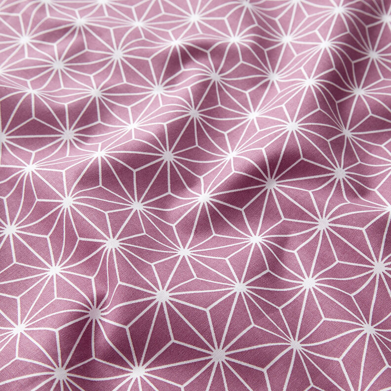 Tecido de algodão Cretone Estrelas japonesas Asanoha – uva,  image number 2