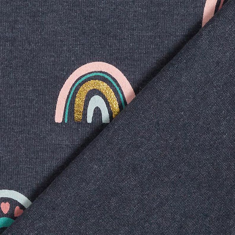Jersey de algodão Arco-íris Estampado prateado – azul-marinho/antracite,  image number 5