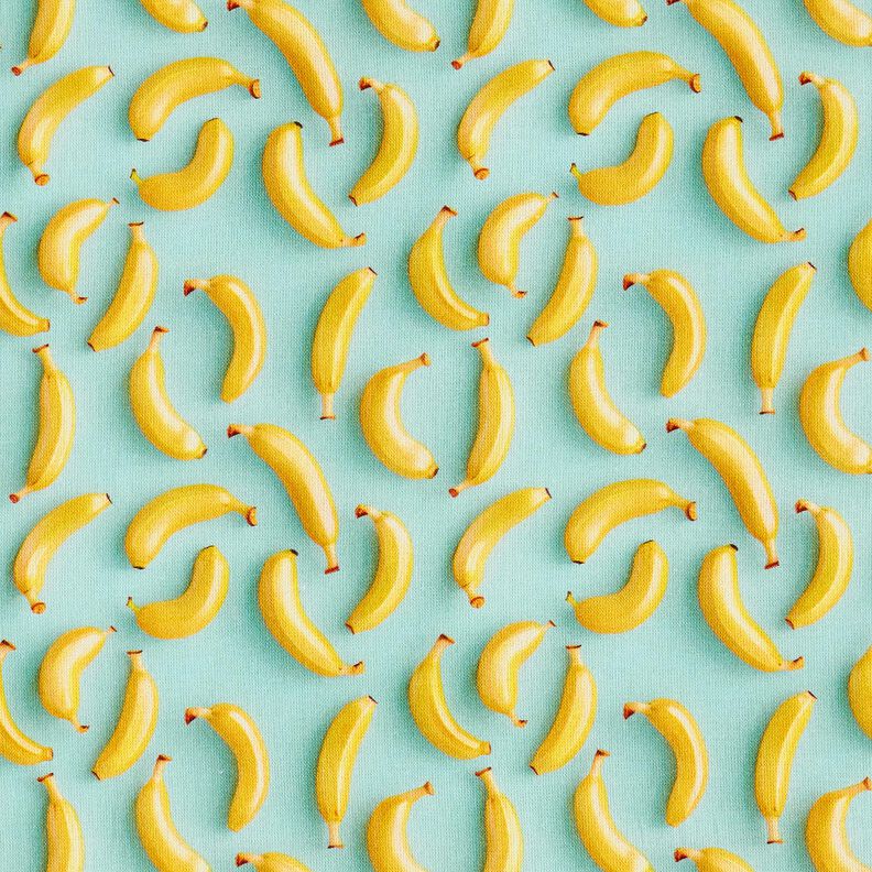 Tecido de algod&atilde;o Popelina Bananas &ndash; eucalipto/amarelo-sol,  image number 1