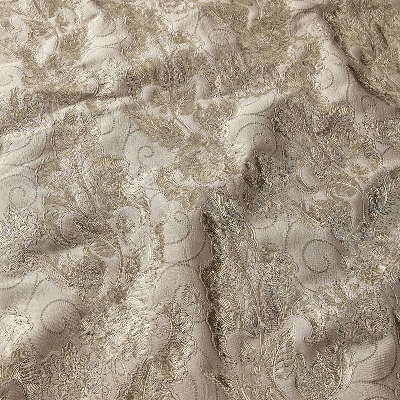 Jacquard para vestuário Brocado Flores – taupe,  image number 2