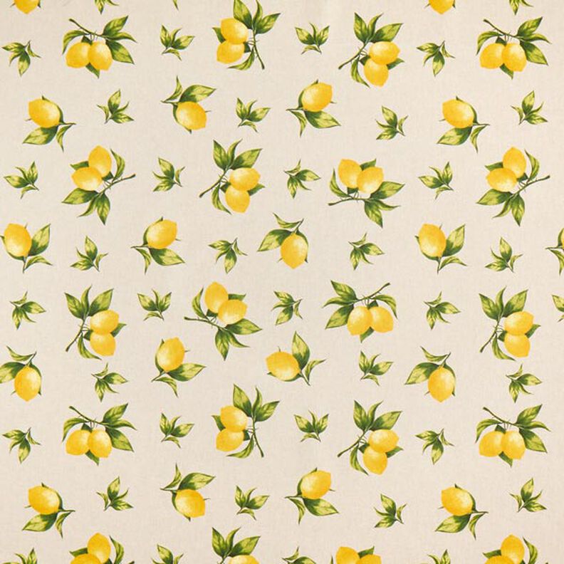 Tecido para decoração Meio linho Panamá Limões – natural,  image number 1