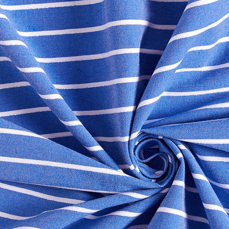 Viscose stretch com riscas brilhantes – azul/branco,  image number 3