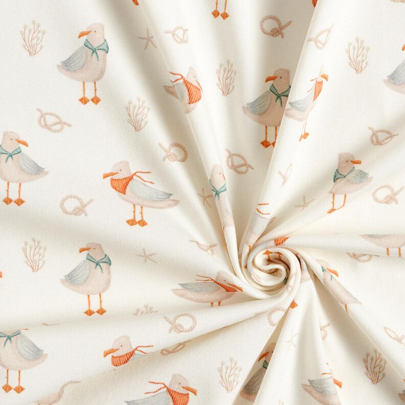 Jersey de algodão Gaivota, estrela do mar, nó Impressão Digital – branco sujo,  image number 3