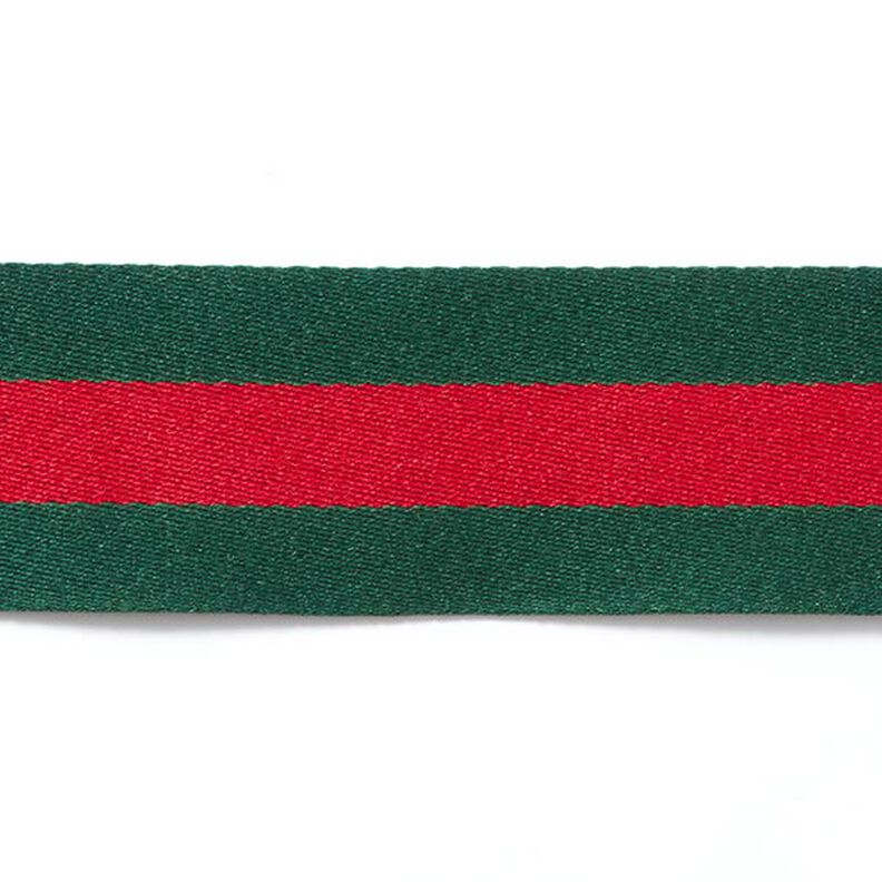 Fita de tecido Riscas  [40 mm] – verde/vermelho,  image number 1