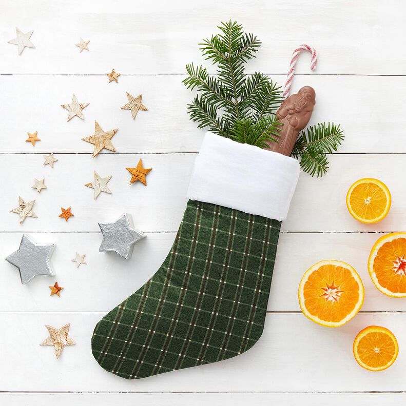 Tecido para decoração Meio linho Panamá Xadrez elegante – verde pinheiro/carmin,  image number 5