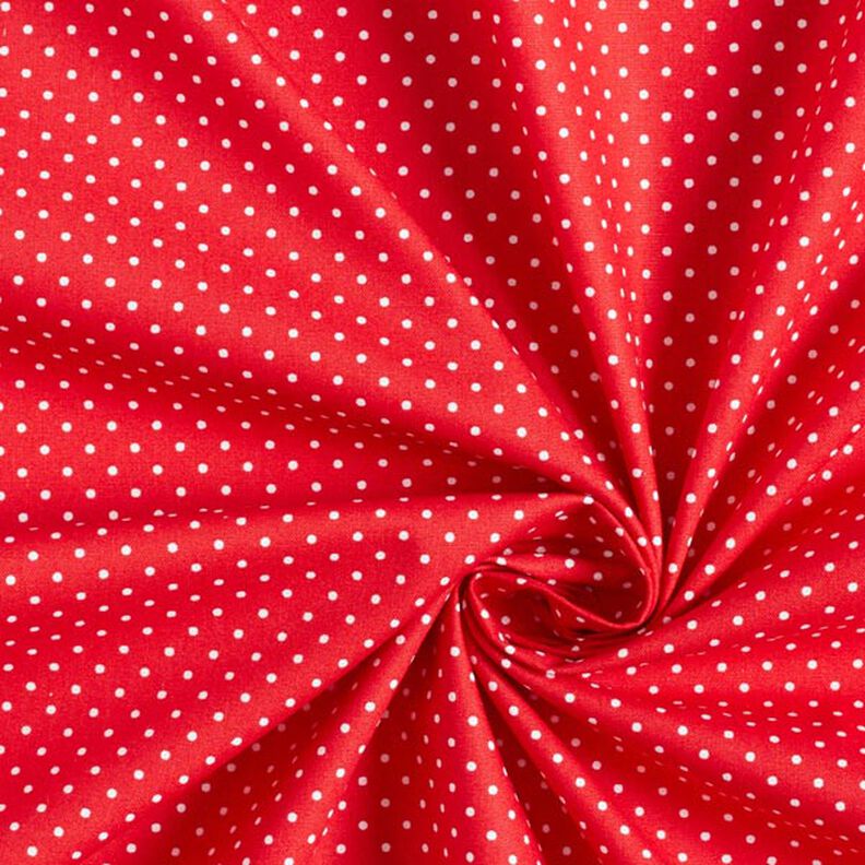 Popelina de algodão pintas pequenas – vermelho/branco,  image number 5