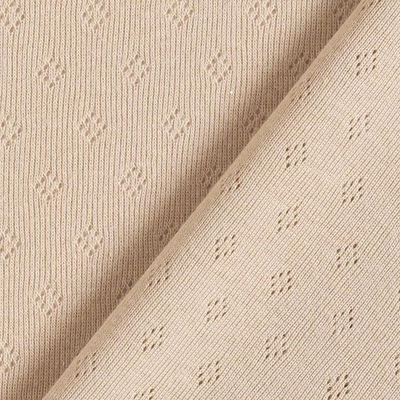 Jersey malha fina com padrão perfurado – beige,  image number 4