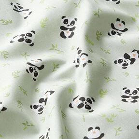 Tecido de algodão Cretone panda fofinho – verde, 