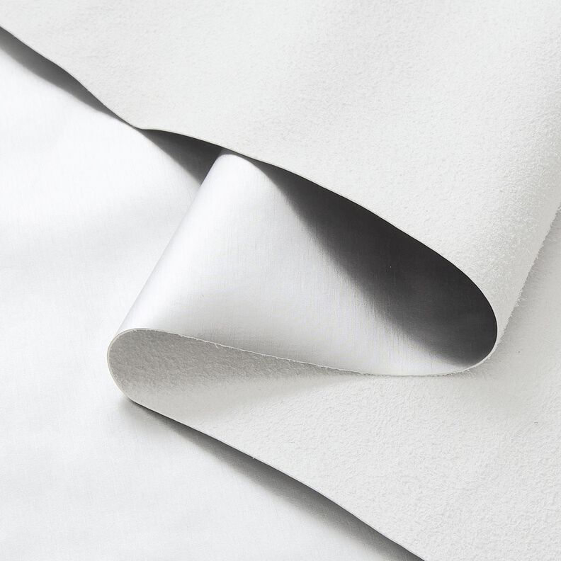 Tecido para estofos Imitação de pele reluzente – prata metálica,  image number 7