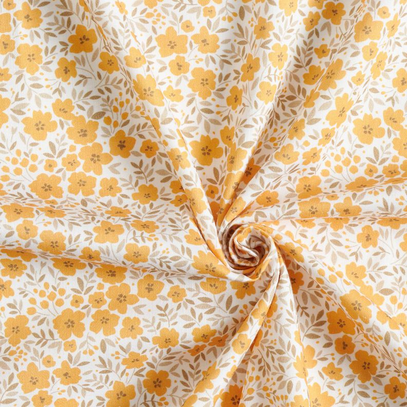 Tecido para decoração Cetim de algodão Mar floral – mostarda/branco,  image number 3