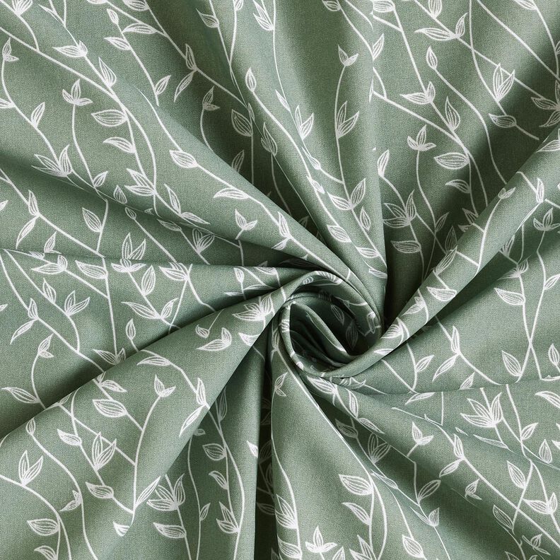 Popelina de algodão Gavinha folhas – verde amarelado,  image number 3