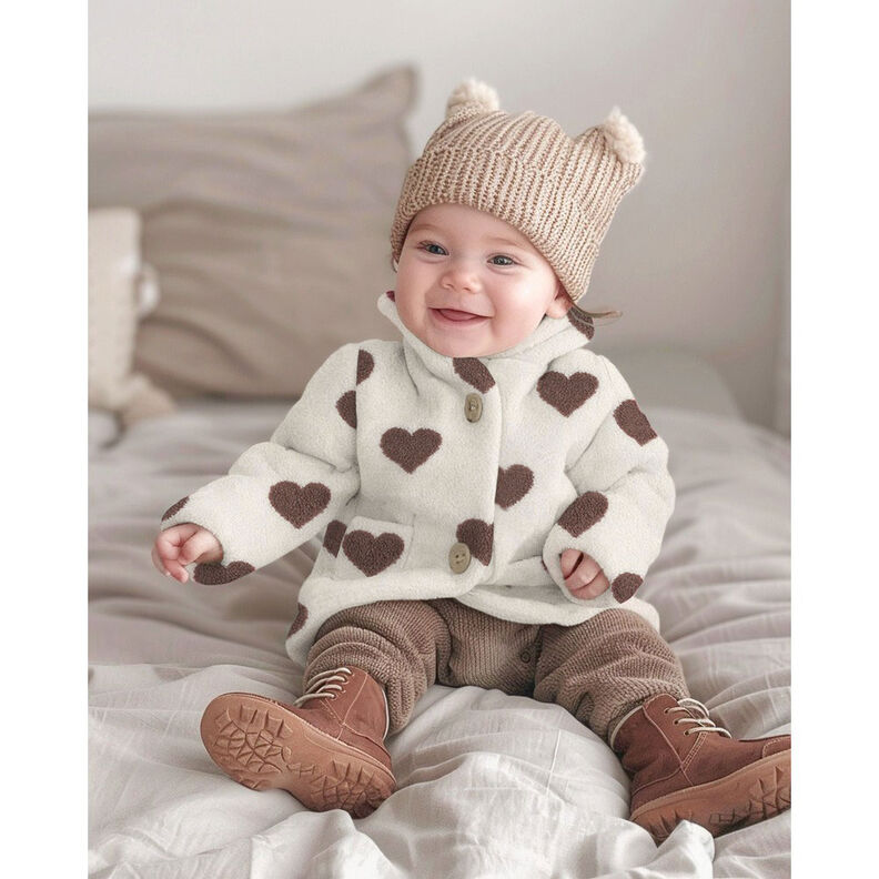 Tecido de pel&uacute;cia Teddy Cora&ccedil;&otilde;es | by Poppy &ndash; natural/castanho escuro,  image number 6