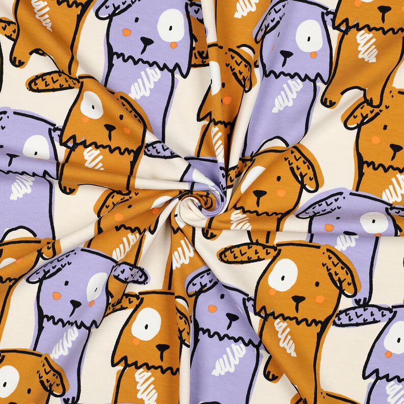 Jersey de algodão Cães de orelhas caídas | Poppy Fabrics – branco sujo,  image number 3