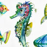 Tecido para decoração Meio linho Panamá  Animais marinhos – verde,  thumbnail number 5