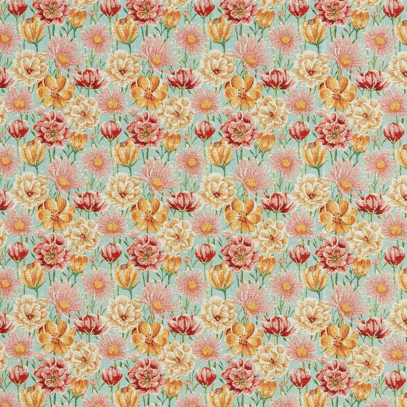 Tecido para decoração Gobelina Flores dos prados – eucalipto/amarelo-sol,  image number 1