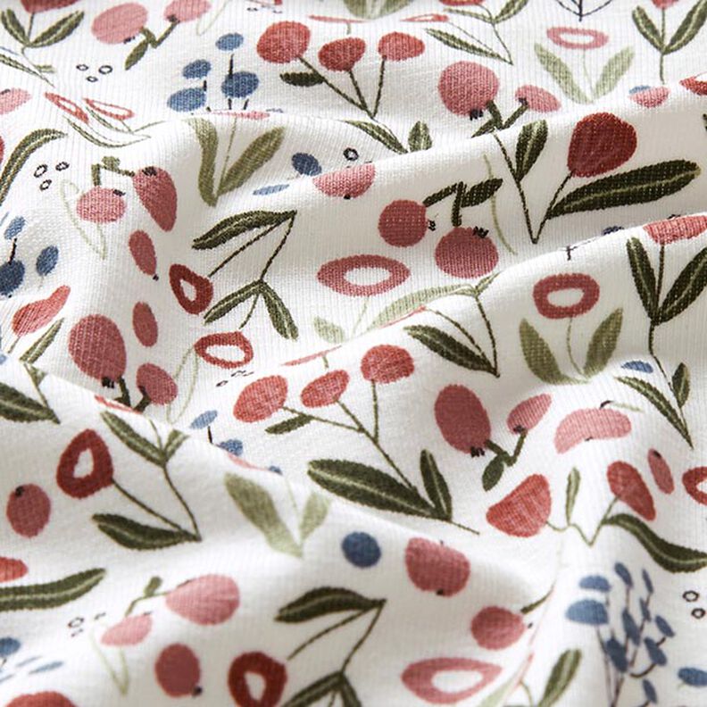 Jersey de algodão Prado de flores com maçãs  – branco sujo,  image number 2
