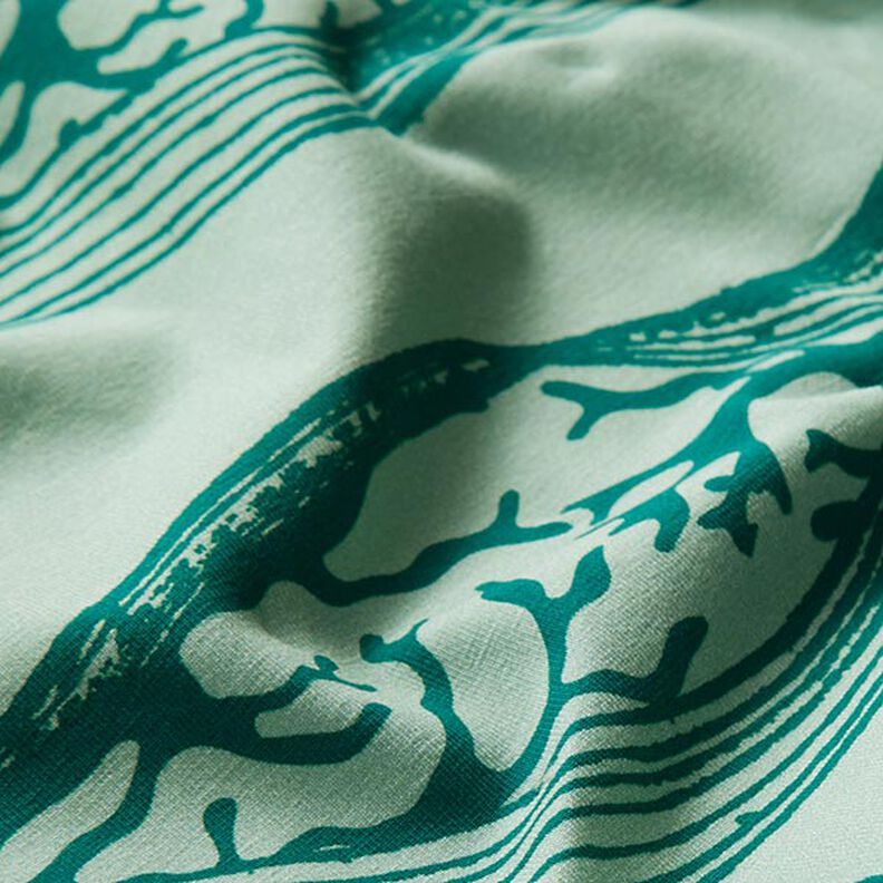 Jersey de algodão GOTS Ondas | Tula – verde pastel,  image number 2
