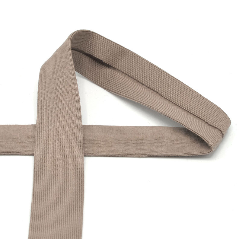 Fita de viés Jersey de algodão [20 mm] – taupe escuro,  image number 1