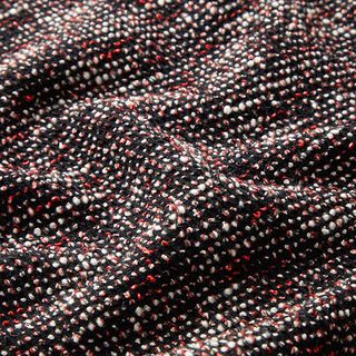 Malha Bouclé Mistura de algodão Melange – preto/vermelho, 