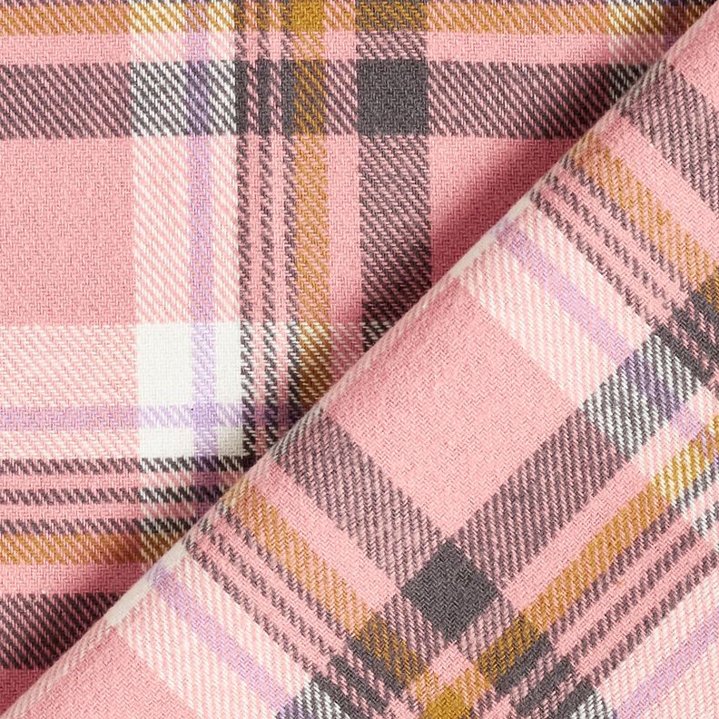 Flanela de algodão Xadrez – rosa embaçado/prata antiga,  image number 4
