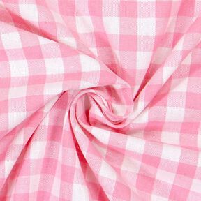 Tecido de algodão Xadrez Vichy 1 cm – rosa/branco, 