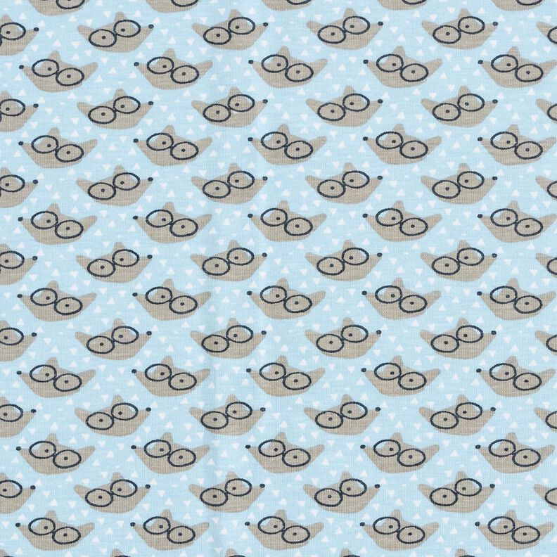 Jersey de algod&atilde;o Raposa com &oacute;culos &ndash; azul beb&eacute;,  image number 1