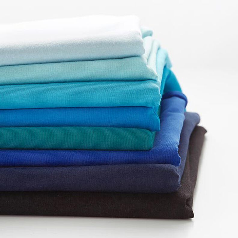 Jersey de algodão Médio Liso – azul petróleo,  image number 4