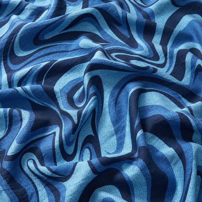 Crepe de viscose Ondas – azul-marinho/azul real,  image number 2
