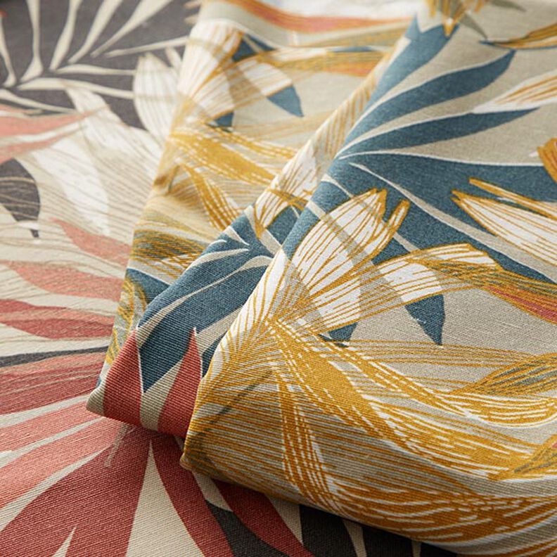 Tecido para decoração Lona Folhas da selva 280cm – cor de areia/cor de malagueta,  image number 5