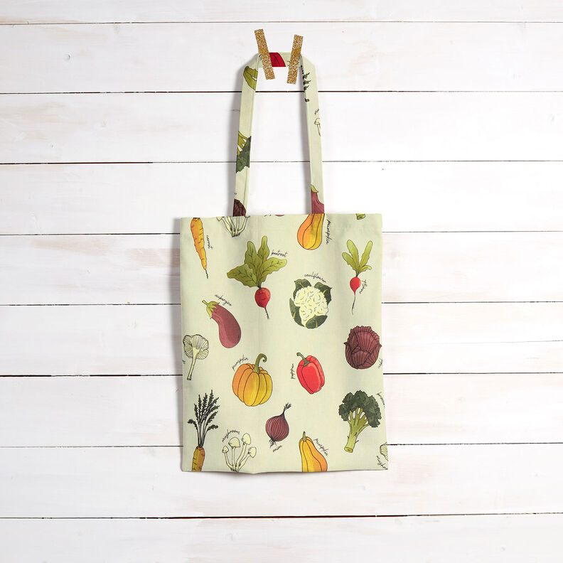 Tecido para decoração Meio linho Panamá Tipos de legumes – bege claro/bordeaux,  image number 9