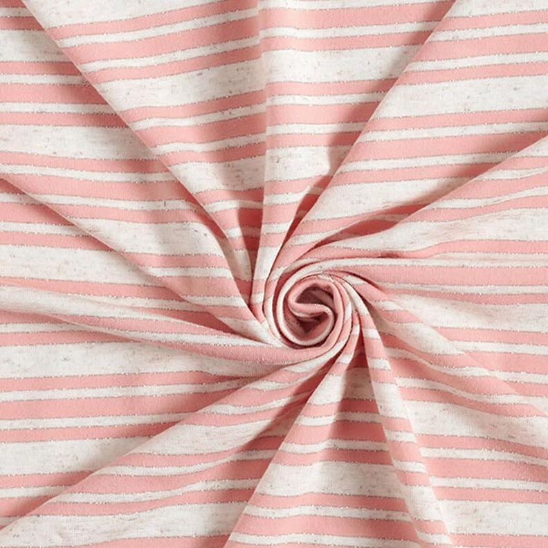 Jersey de viscose Riscas brilhantes irregulares – branco sujo/rosé,  image number 3