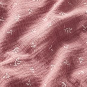 Musselina/ Tecido plissado duplo Ramo – rosa-velho escuro/branco, 