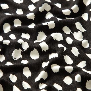 Jersey de viscose com pintas leo – preto/branco, 