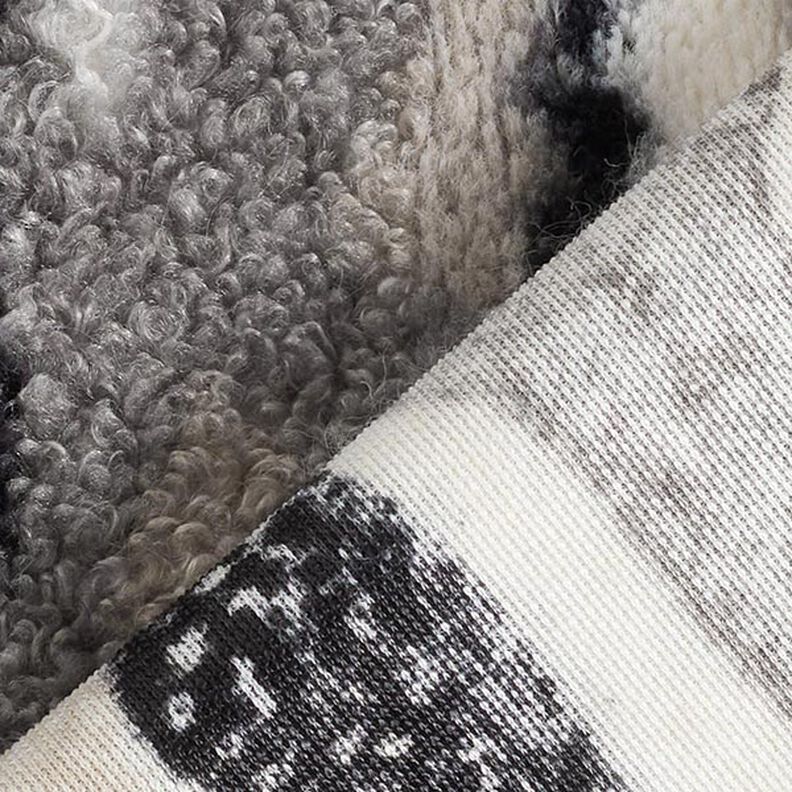 Pelo artificial Riscas abstratas – branco sujo/azul-noite,  image number 4