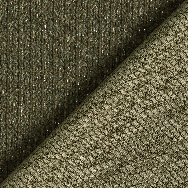 Chenille Malha Jacquard Brilho – pinheiro escuro/prata metálica,  image number 3