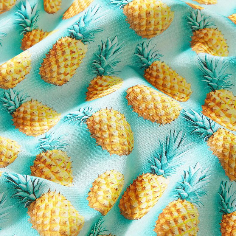 Tecido de algod&atilde;o Popelina Anan&aacute;s &ndash; azul marinho/amarelo,  image number 2