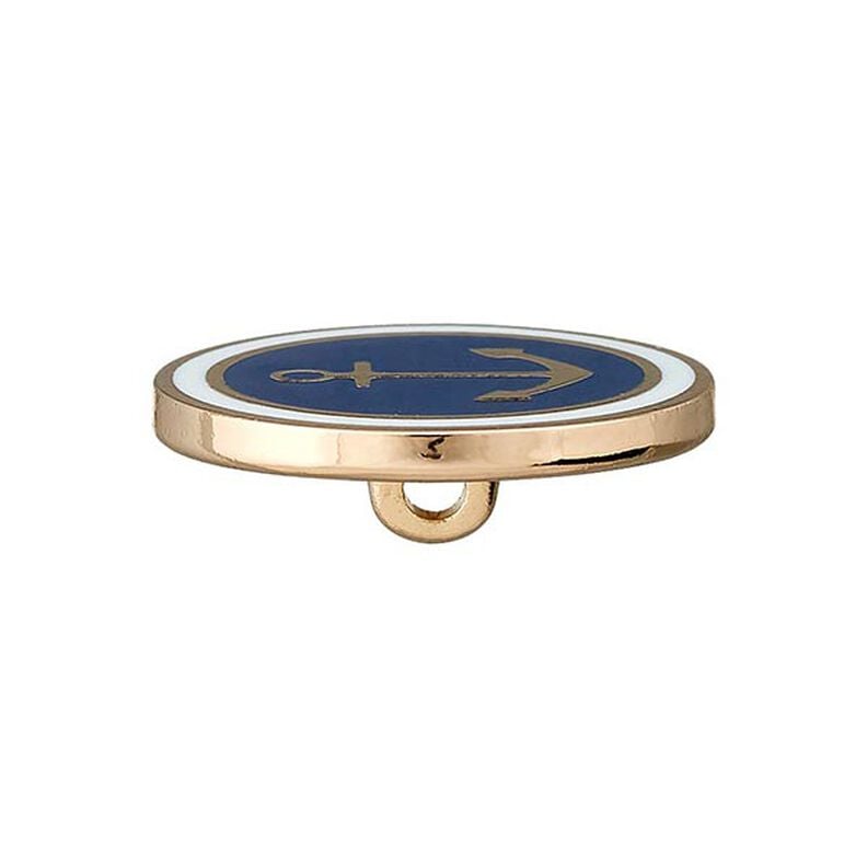 Botão metálico Pé Âncora – azul-marinho/dourado,  image number 2
