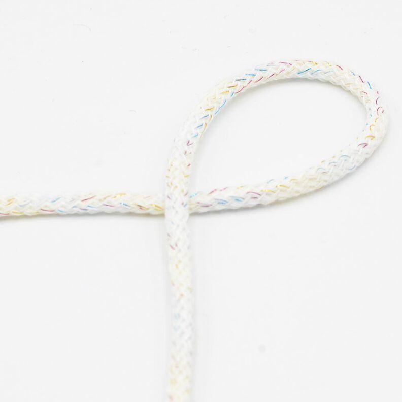 Cordão de algodão Lurex [Ø 5 mm] – branco,  image number 1