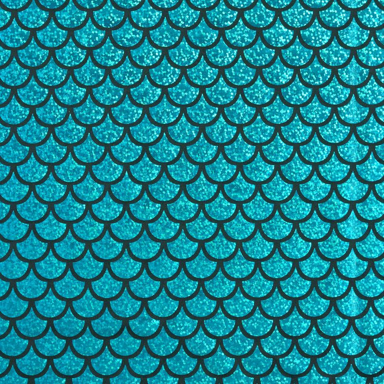 Jersey prateado Escamas de sereia – preto/turquesa,  image number 1