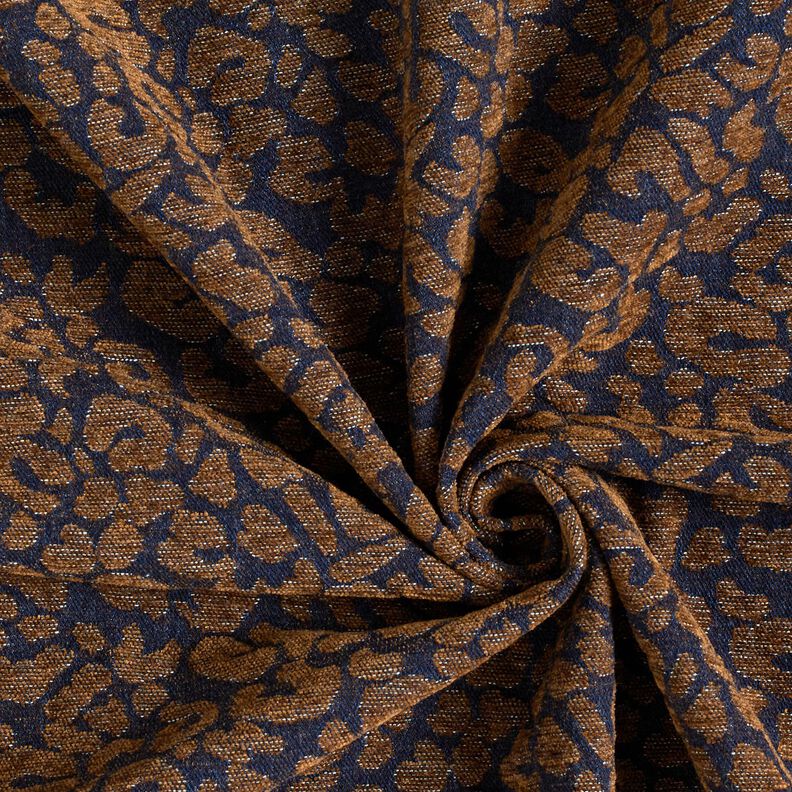 Tecido para calças Imitação ganga Estampado Leo – castanho médio/azul-noite,  image number 3