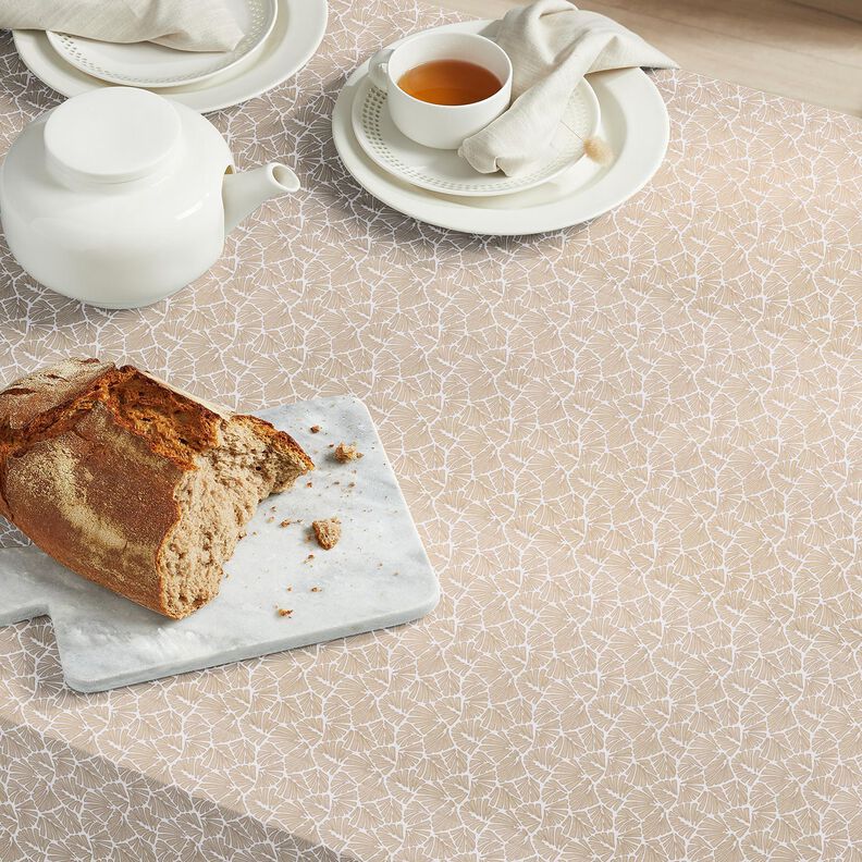 Algodão revestido Folhas mini abstratas – bege/branco,  image number 7