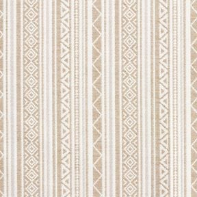 Tecido para decora&ccedil;&atilde;o Jacquard Riscas &eacute;tnicas &ndash; an&eacute;mona/branco sujo, 