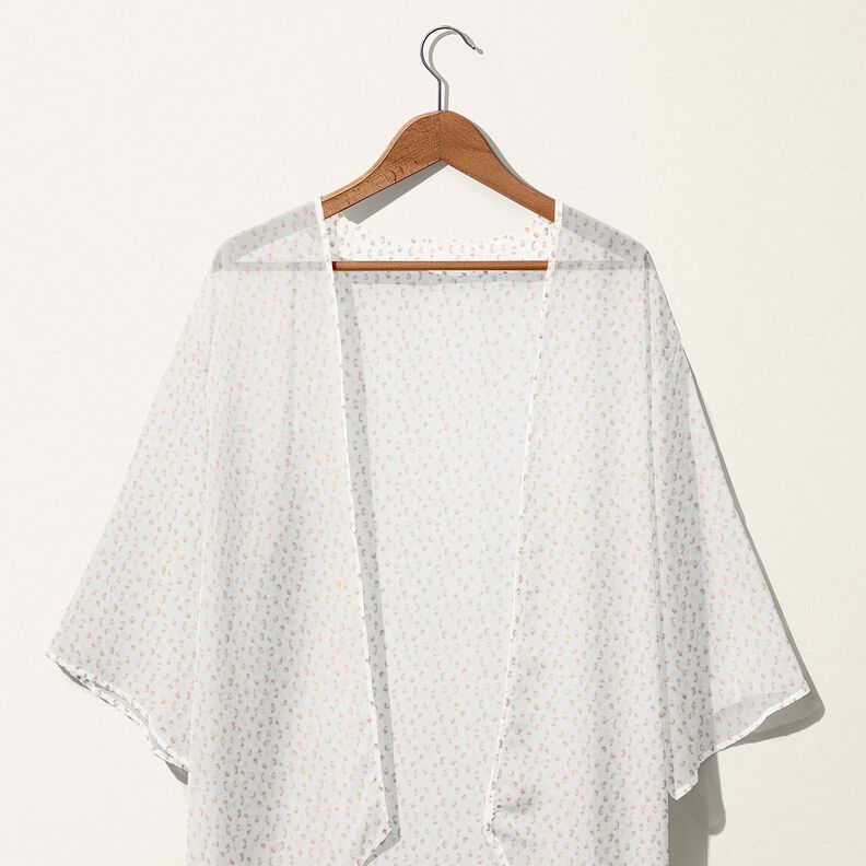 Cambraia fina de algodão Ajour-Dobby Estampado Leo – branco/anémona,  image number 6