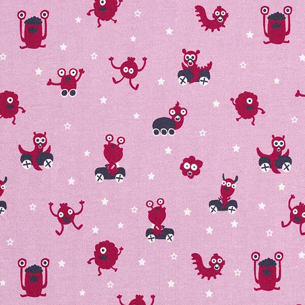 Jersey de algodão Parque infantil de monstros | PETIT CITRON – rosa/baga,  image number 1