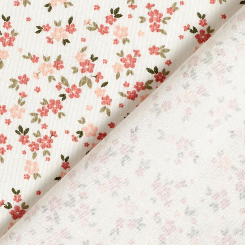 Jersey de algodão Flores rosa – marfim,  image number 4