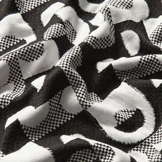 Jersey de jacquard Padrões e xadrez geométricos – preto/branco, 